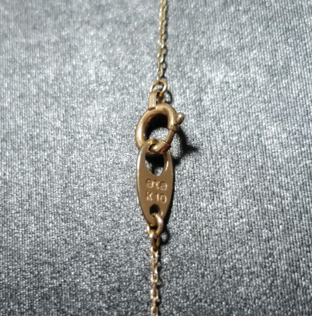 ete エテ K10 ネックレス スリーストーン ダイヤモンド ゴールド 箱付き