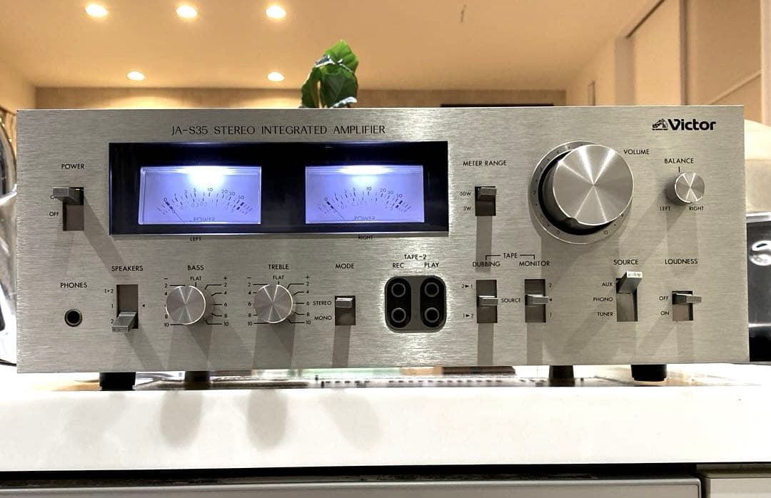 ②Victor プリメインアンプJA-S35 ビクター パワーメーターLED