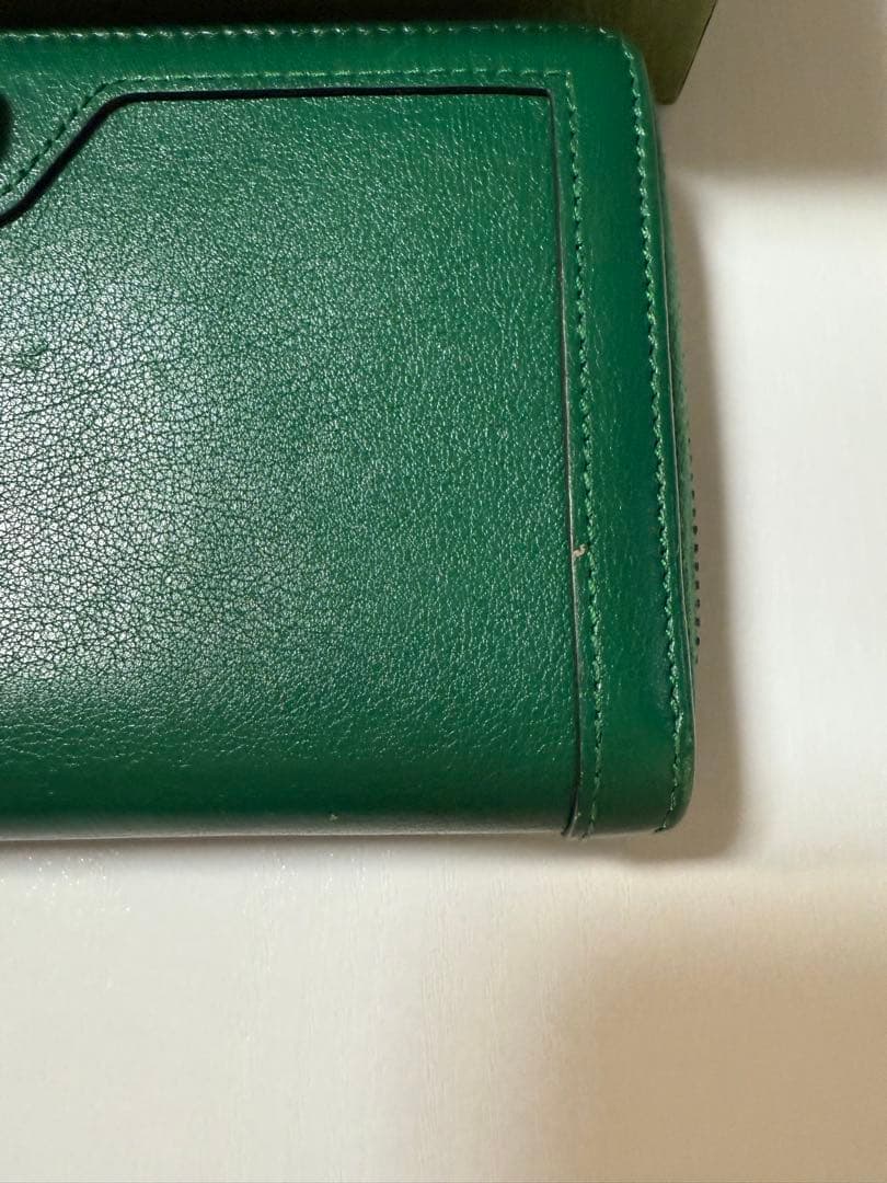 【専用】GUCCI グリーンレザー 長財布 バンブー
