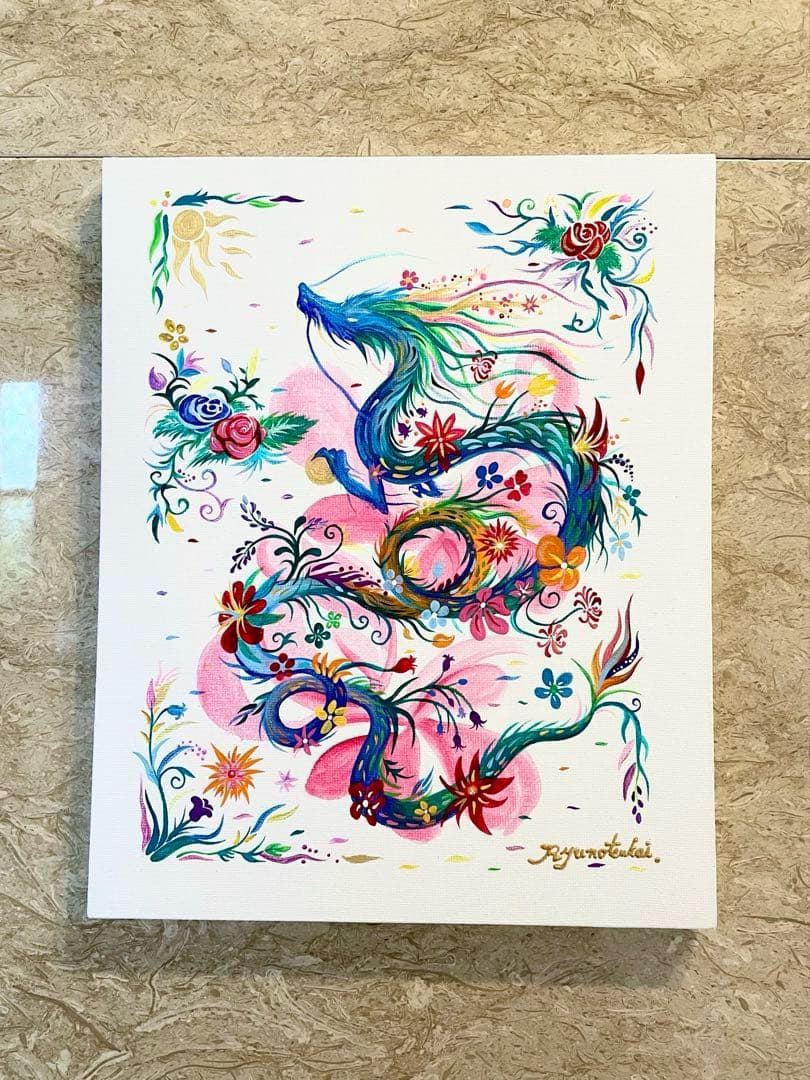 幻の花龍 ③ アクリル画 開運絵画 龍神 龍ノツカイ