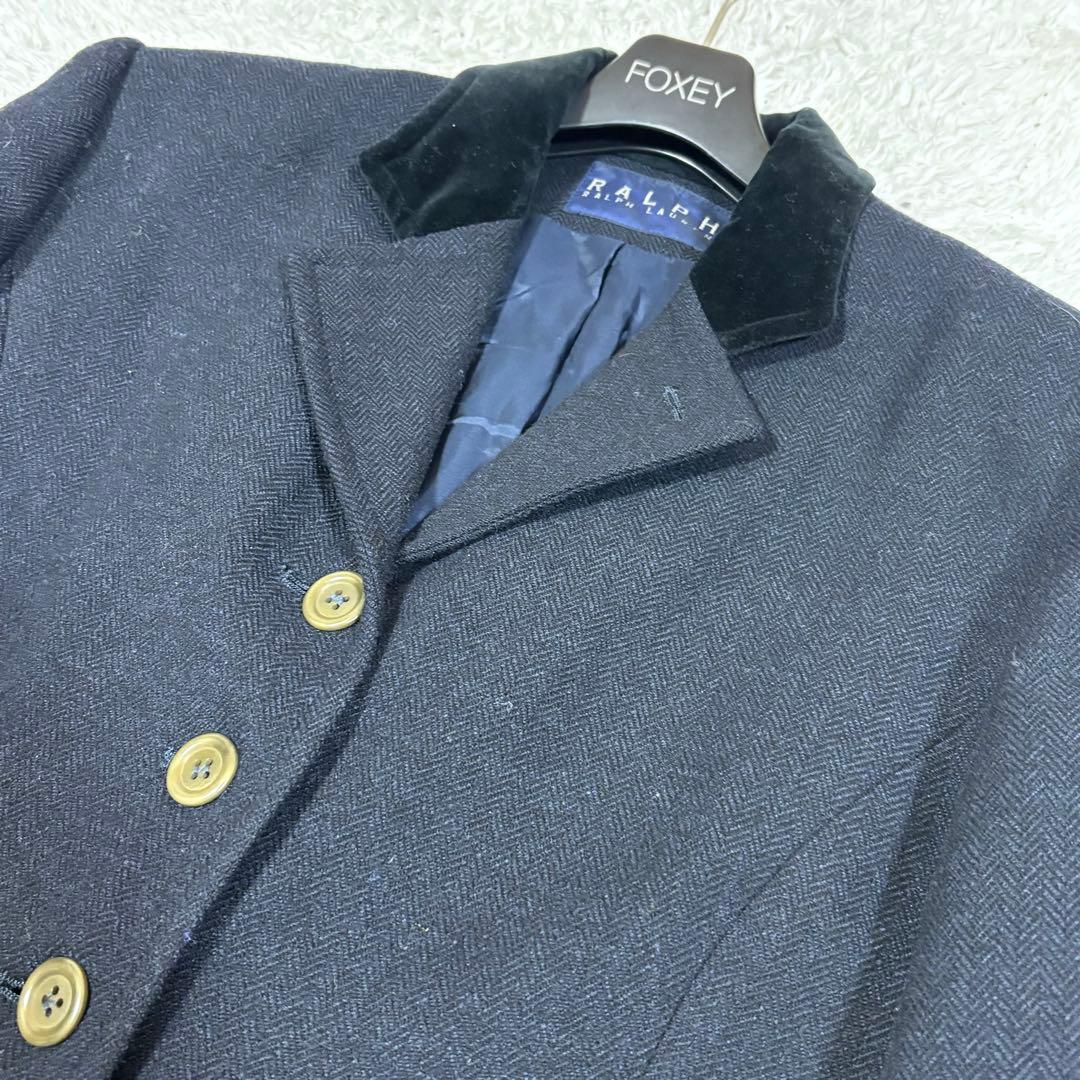 ラルフローレン 大きいサイズ　ヘリンボーン　ベロア　コート　15