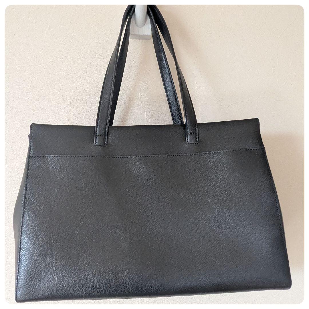 【美品】agnes b.アニエスベーボヤージュ　ブラックレザートートバッグ