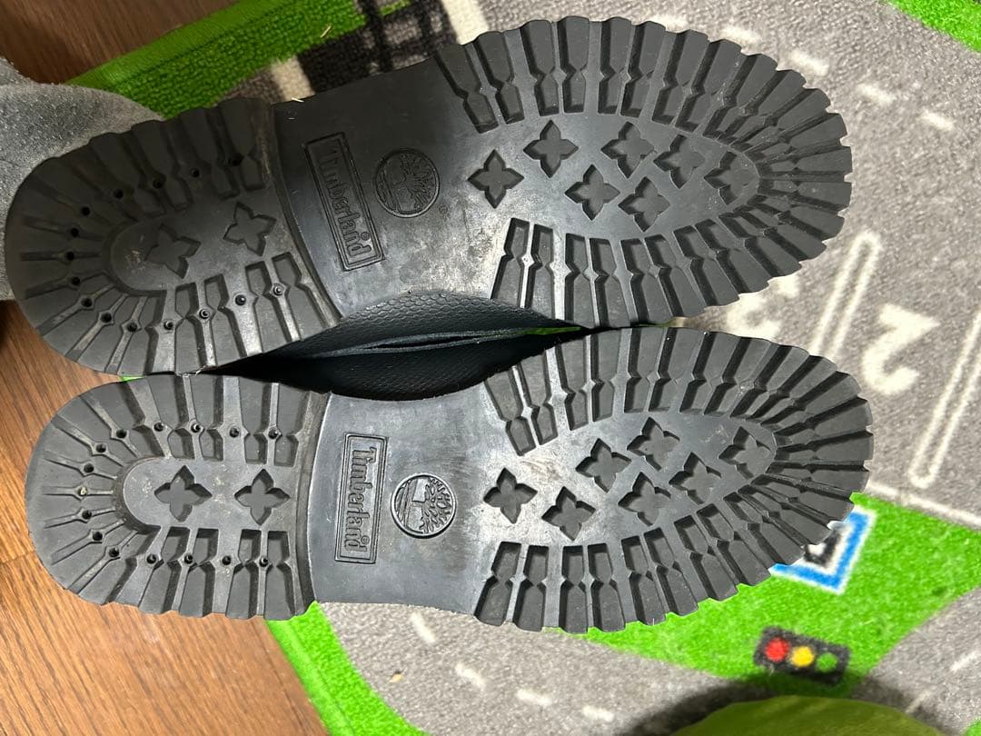 ティンバーランド　3アイ　ブラックレザーモカシンシューズ 8.5