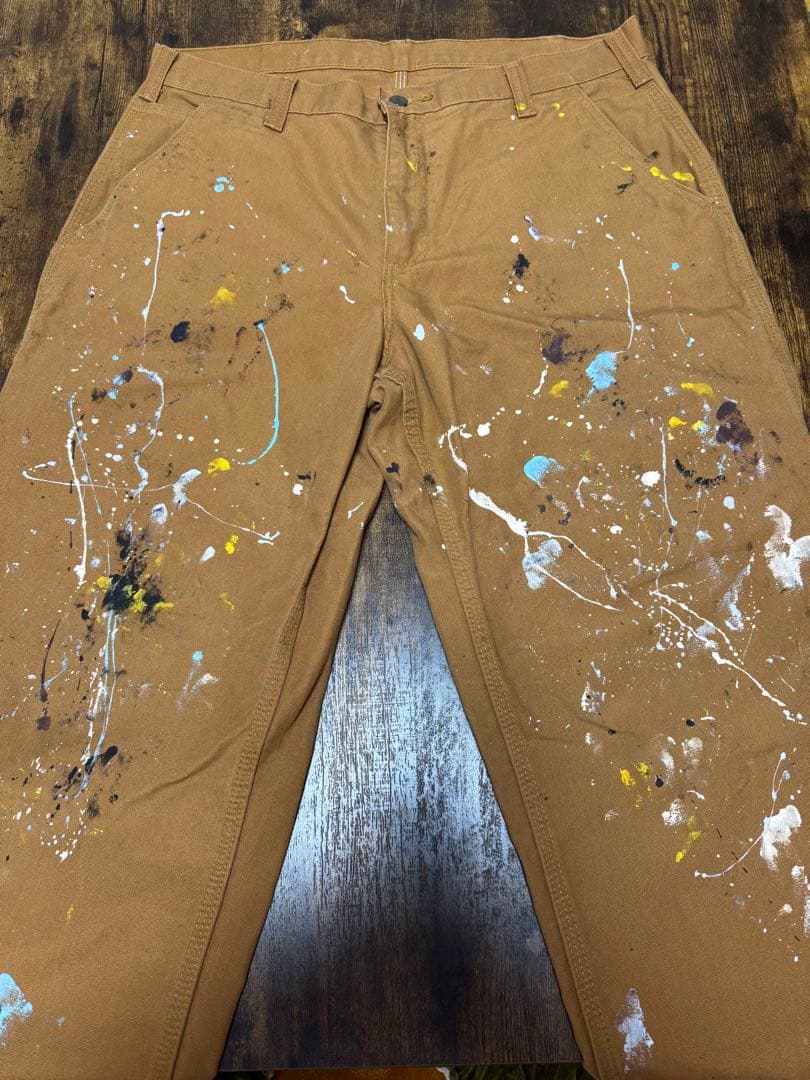 Carhartt ワークパンツ　ペインターパンツ　ペンキ　古着