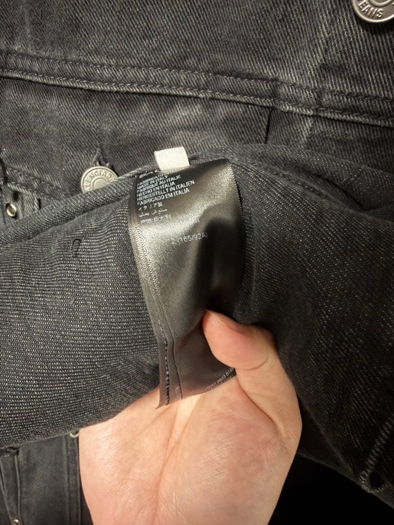 BALENCIAGA スタッズブラックデニムジャケット　サイズ2