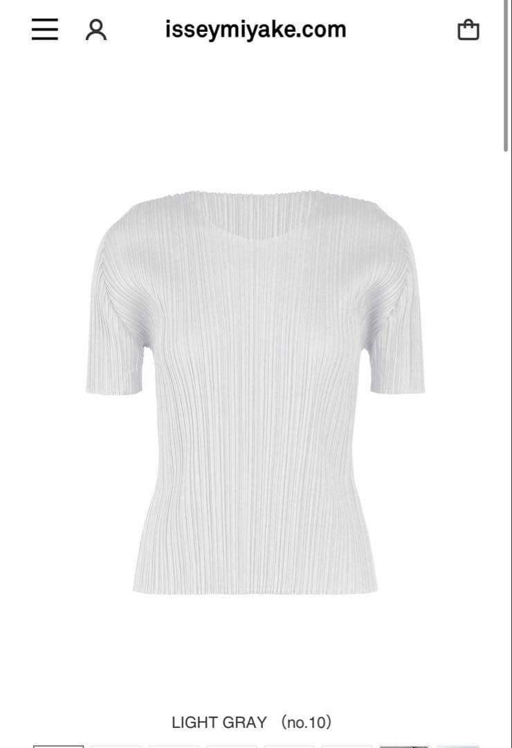 pleatsplease basics ライトグレー　半袖　トップス