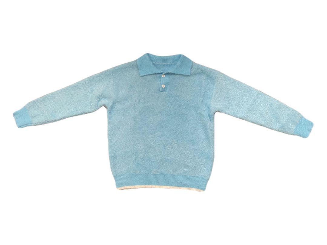 AURARY オーラリー風 モヘア ニットシャツ スカイブルー 水色