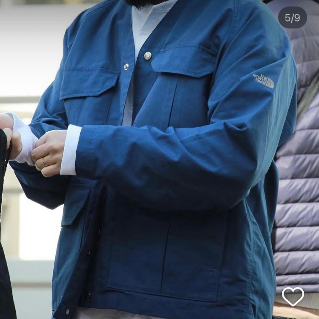 美品　ノースフェイスパープルレーベル　XL 青　マウンテンウインドカーディガン