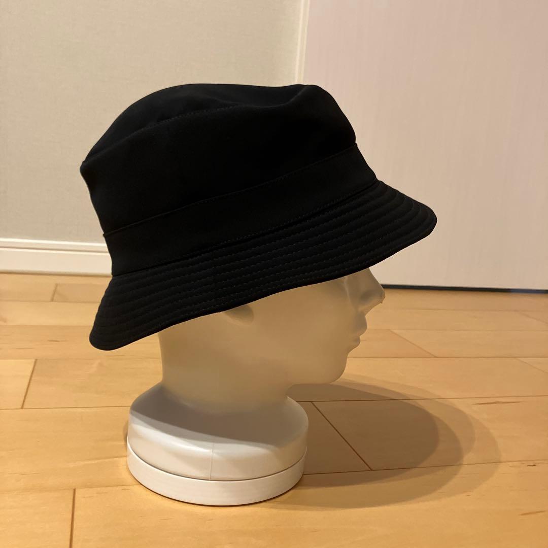 HERME エルメス ポリエステル バケットハット ブラック　レザージップ