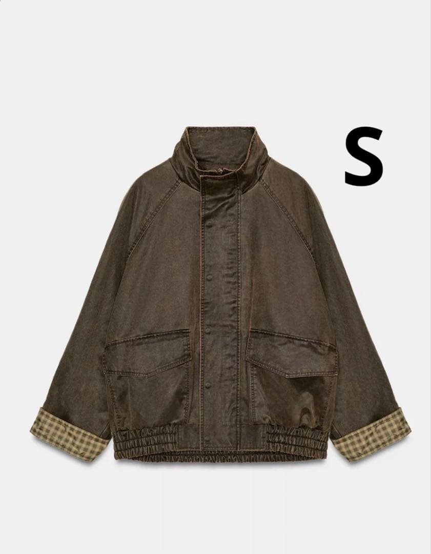 ZARA ザラ　ウォッシュドチェックワックスフィニッシュジャケット　新品、未使用