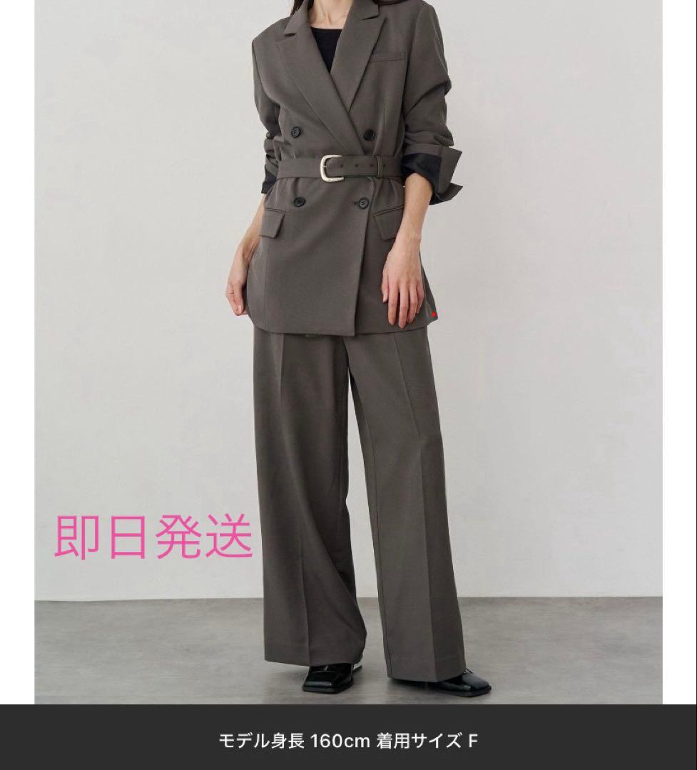 MURUA ベルテッドテーラードジャケット ワイドパンツ セットアップ