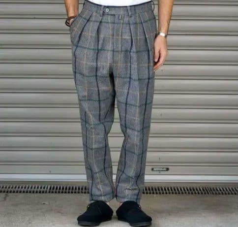 パンツ NEAT wool plaid tapered