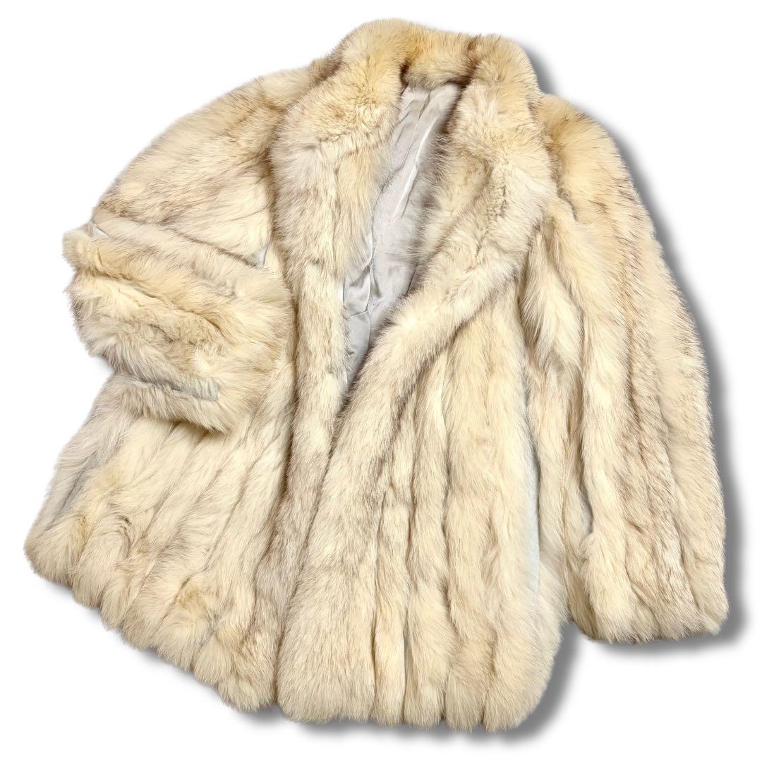 美品✨ブルーフォックス リアルファーコート 本毛皮 青狐 毛並み◎ ふわふわ