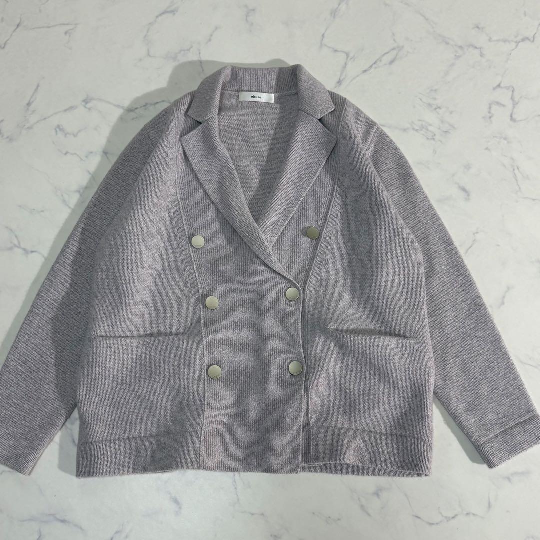 極美品　ebure ウールカシミア ニットジャケット　M