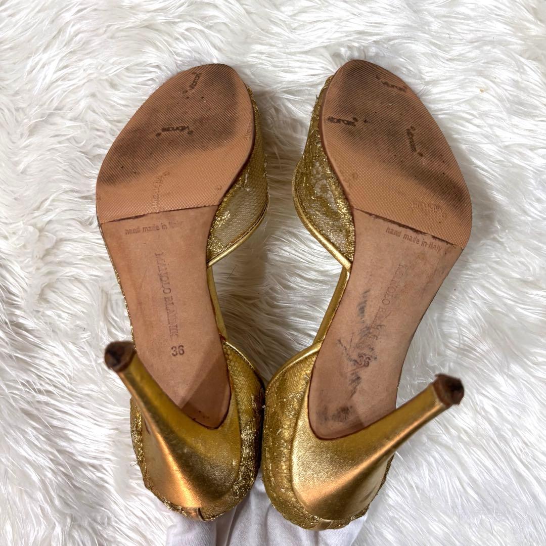 MANOLO BLAHNIK 良品✨マノロブラニク オープントゥサンダル