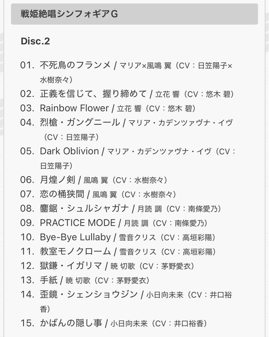 戦姫絶唱シンフォギア キャラクターソングコンプリートBOX