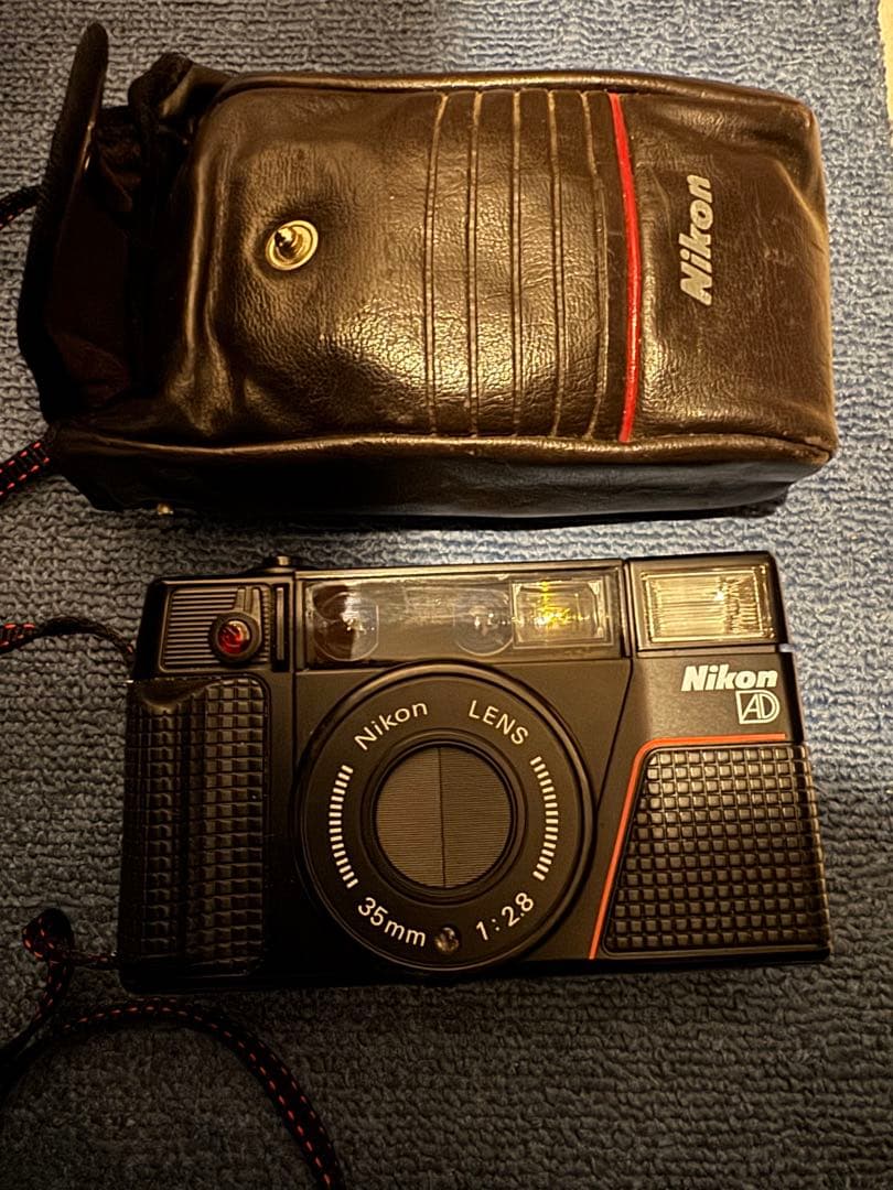 動作品 フィルムカメラ Nikon L35AD2 ストラップ ケース付き ニコン