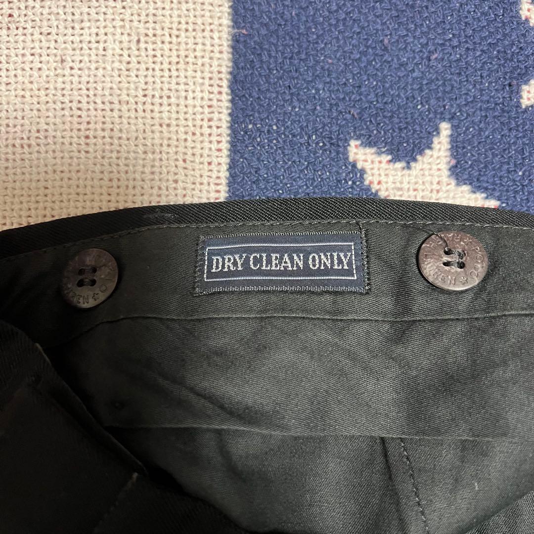 90s Ralph Laurenラルフローレン レーヨン 2タック 黒スラックス