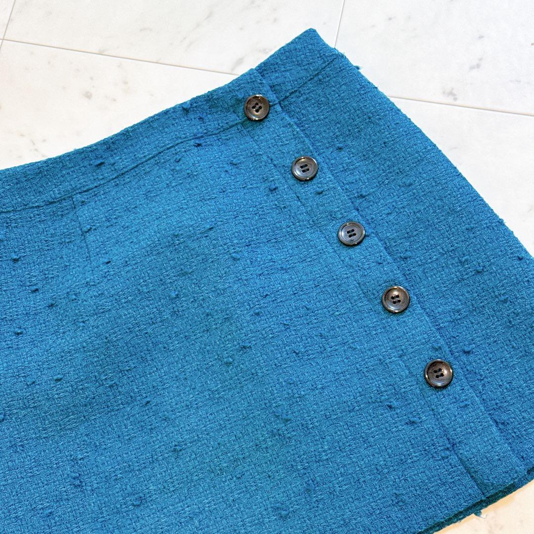 シェリエ　sheller ツイードボタン ミニスカート ツイード