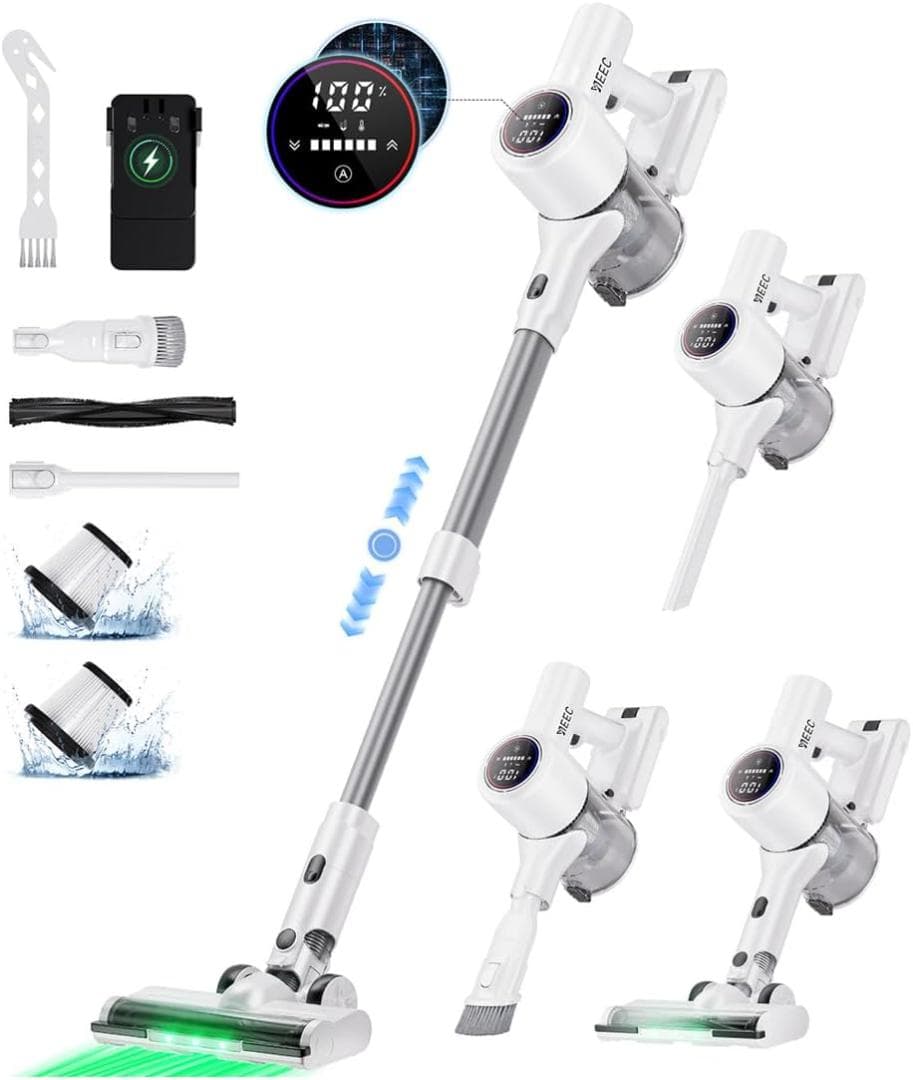 掃除機 コードレス【AIホコリ自動検知! 75Kpa真の強力吸引力プラス！