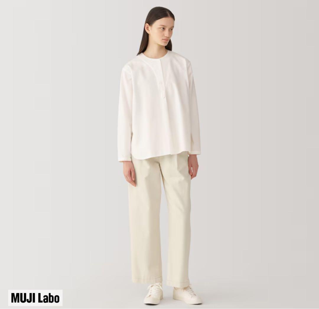 MUJI Labo 婦人　和紙混パンツ 婦人２４（６１ｃｍ）・生成