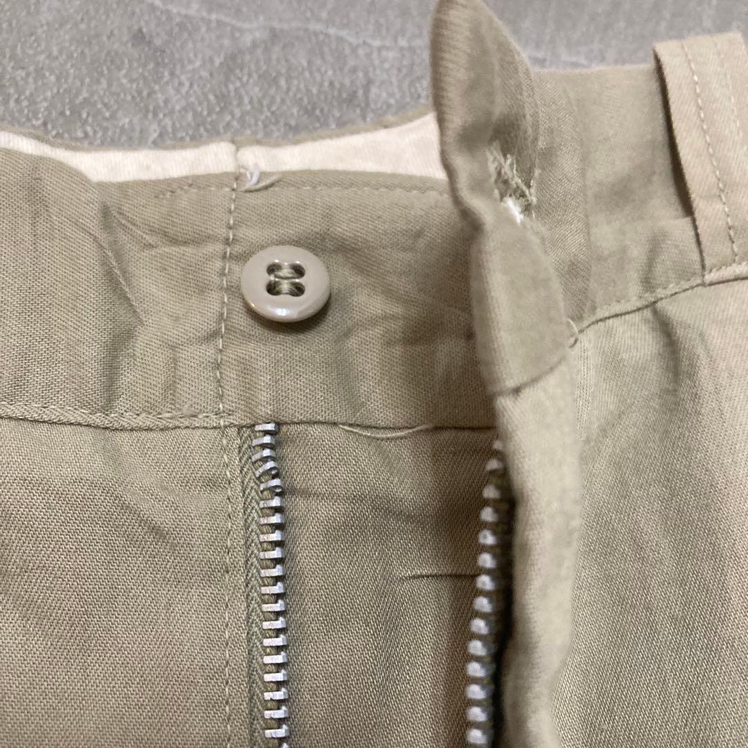 60s チノパン ワークパンツ カーキベージュ W32 ワイド ヴィンテージ