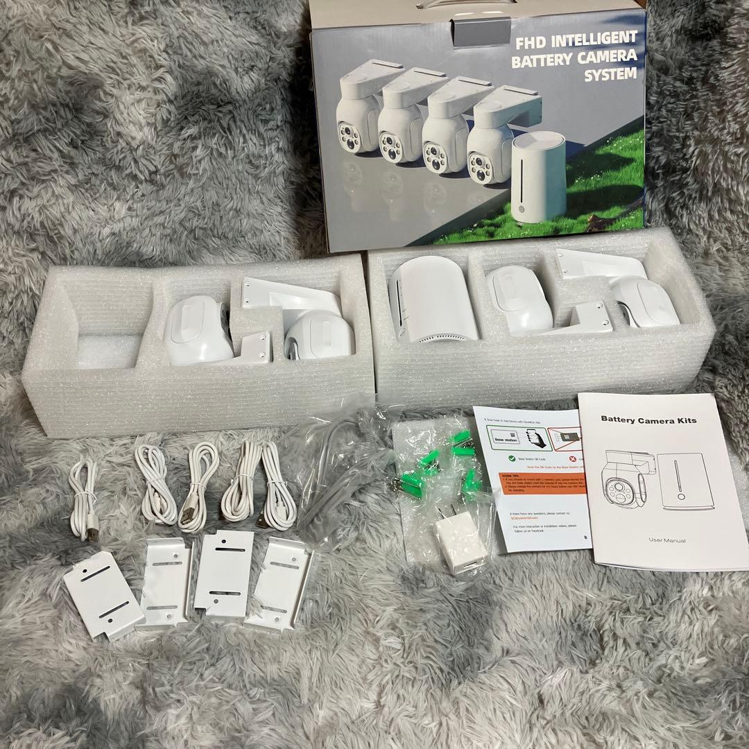 バッテリー式 防犯 カメラキット 4台セット システム