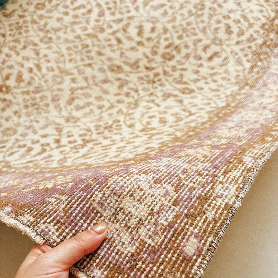 YUMMY vintage　トルコ　ヴィンテージラグ　ブラウン　パープル