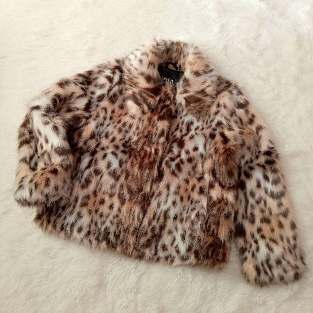 【極美品】ZARA レオパードフェイクファージャケット M　完売品