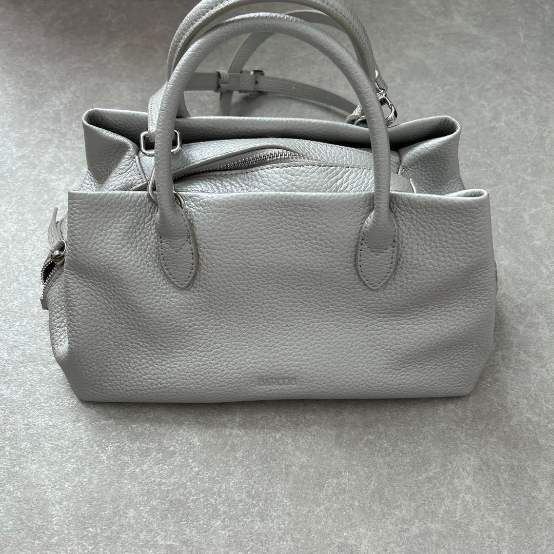 BARCOSシュリンクレザー3層ハンドバッグ　未使用品