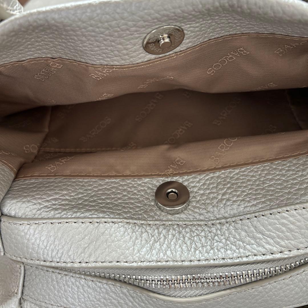 BARCOSシュリンクレザー3層ハンドバッグ　未使用品