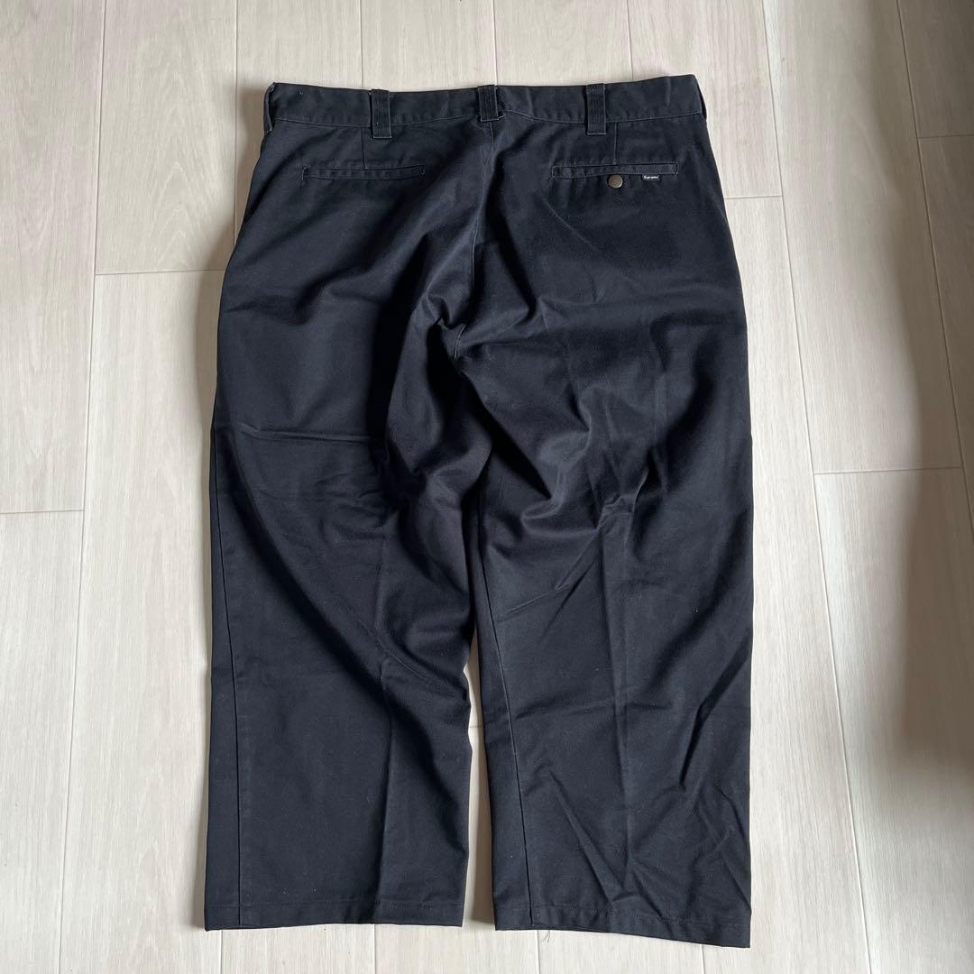 Supreme 黒 チノパン　w36
