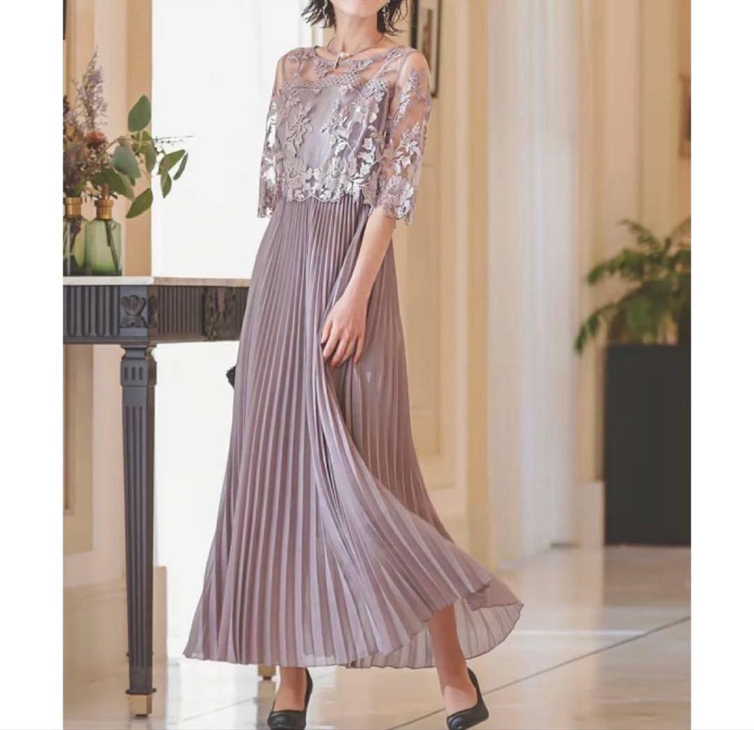 【新品】結婚式 お呼ばれ 成人式 ドレス 刺繍 切り替え フレアレース