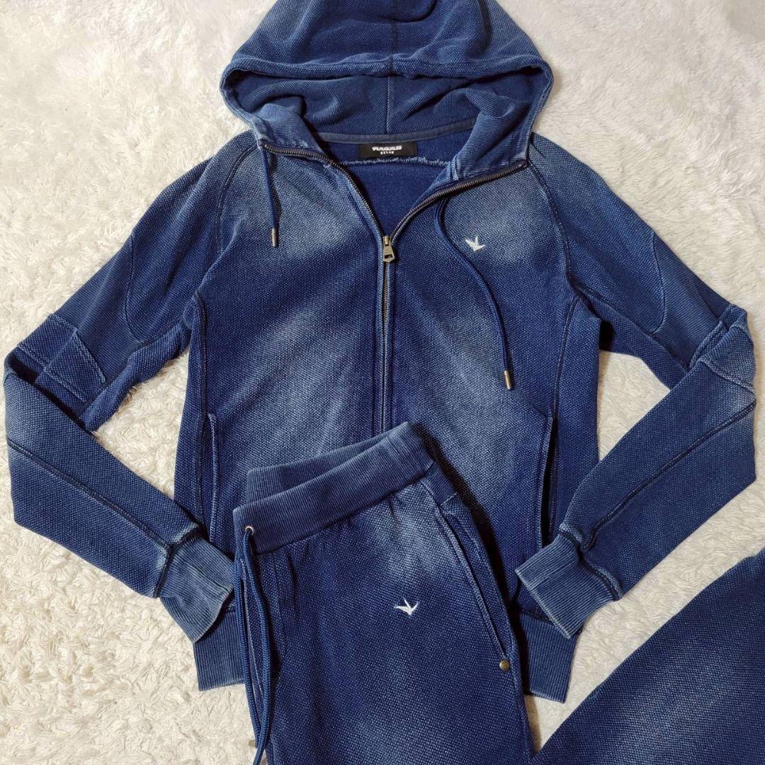 美品✨　ウノピュウ　リラックス　デニムウェア　ストレッチ　セットアップ　L