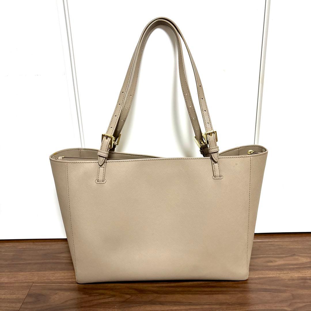 トリーバーチ　ベージュ 合成皮革 トートバッグ 大容量