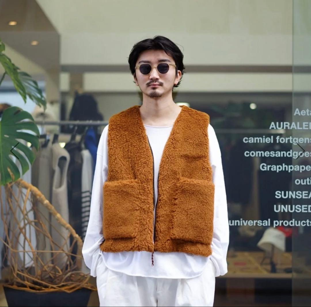 トップス camiel fortgens ZIP VEST WOOL FLEECE