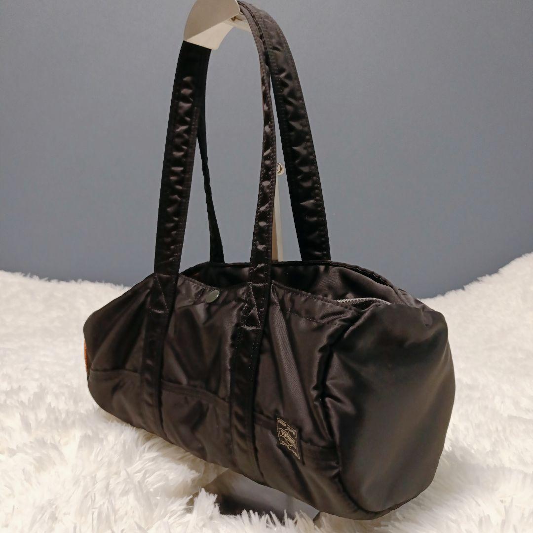 【美品】PORTER ポーター ミニボストン ドラムバッグ ブラック タンカー