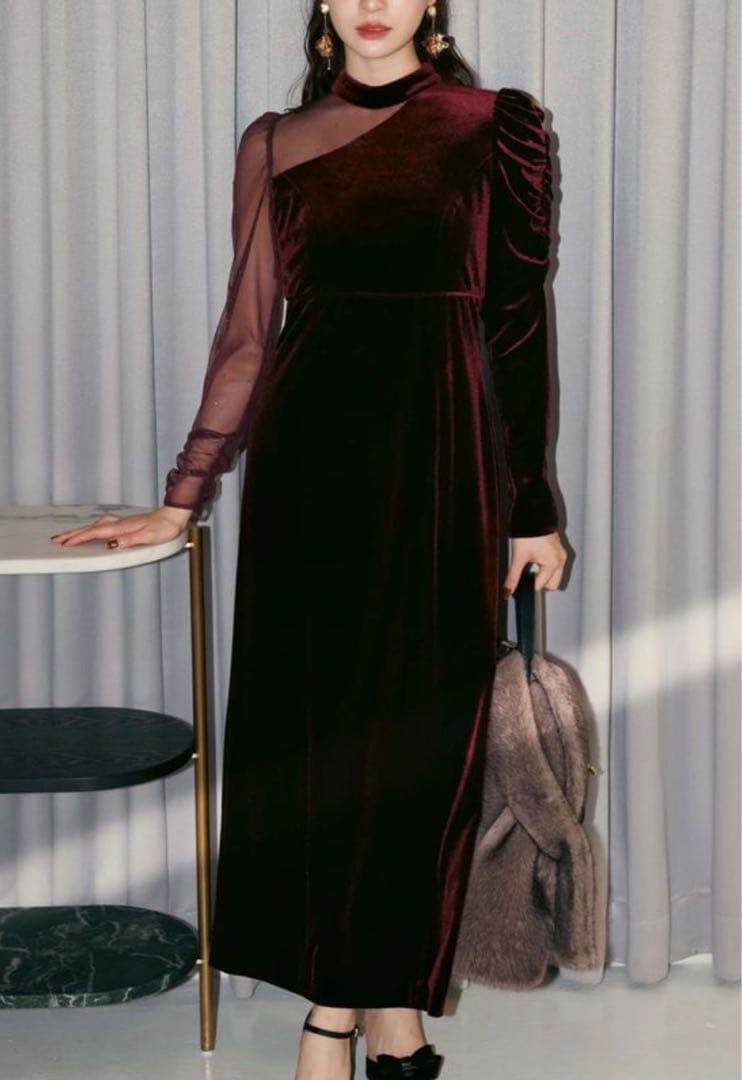 MERCURYDUO ベロアカットアウトワンピース ドレス 新品タグ付き