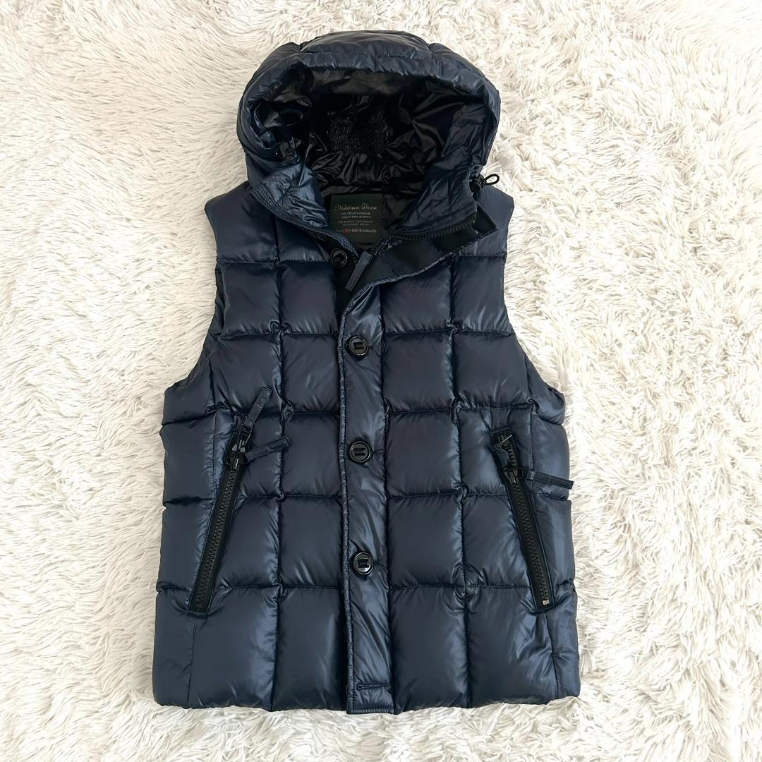 美品　キルティングダウンベスト　M 西川ダウン　ナノユニバース　　ネイビー