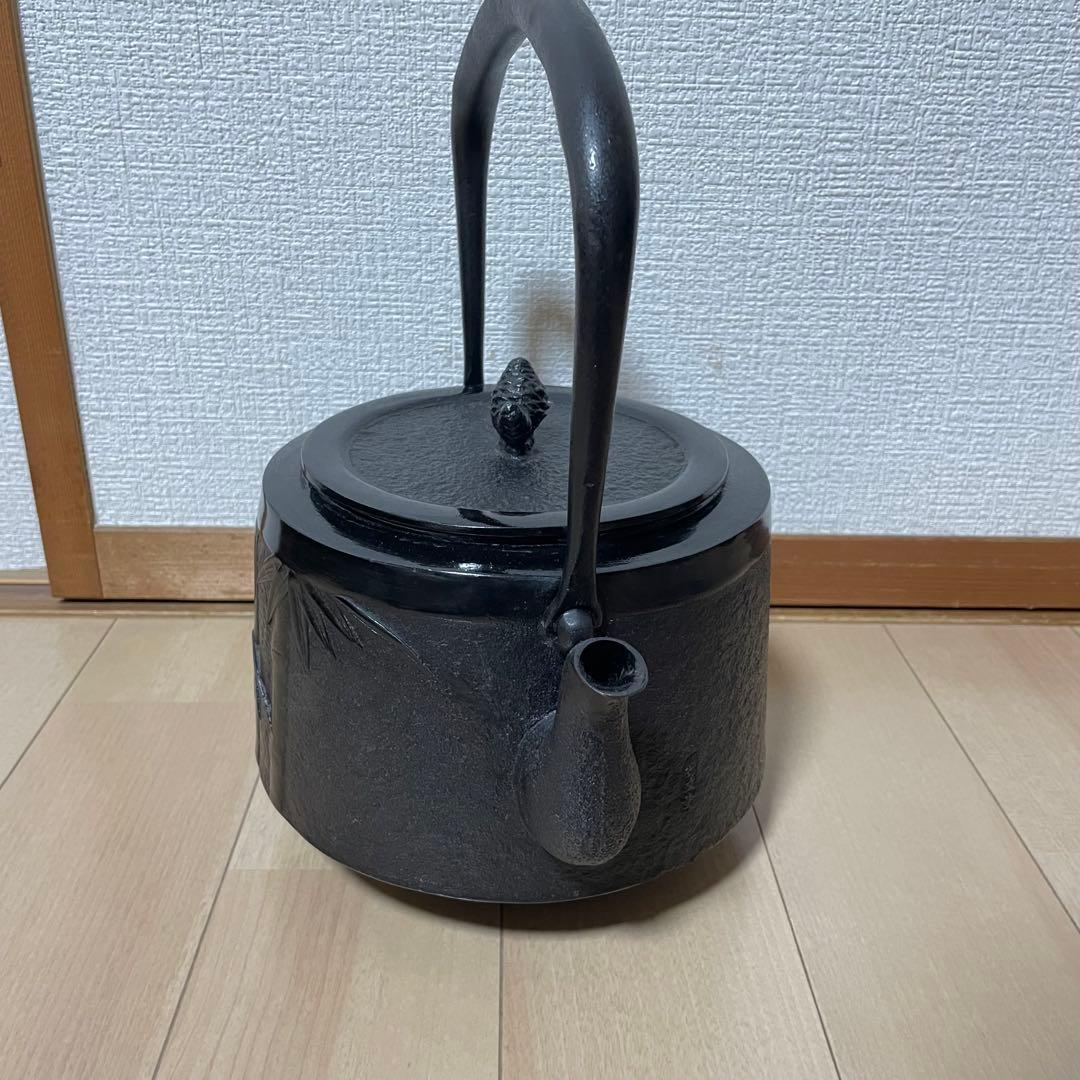 【未使用品】長文堂　大型鉄瓶　南部鉄瓶　鉄瓶