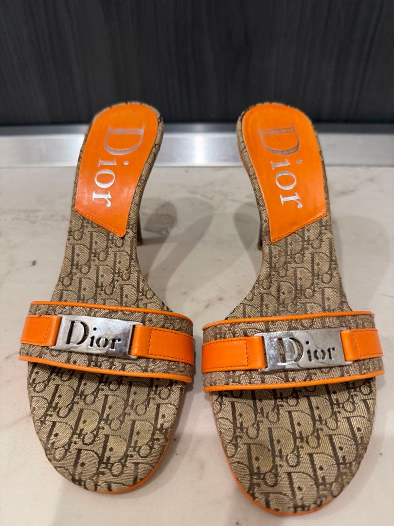 Dior ロゴ サンダル　ヒール約7cm サイズ35.5