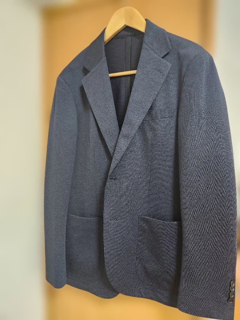 ハウンドトゥース テーラードジャケット48 ネイビー