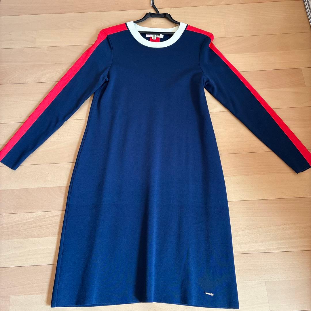 Ted Baker ジャージ素材 ブルー ワンピース