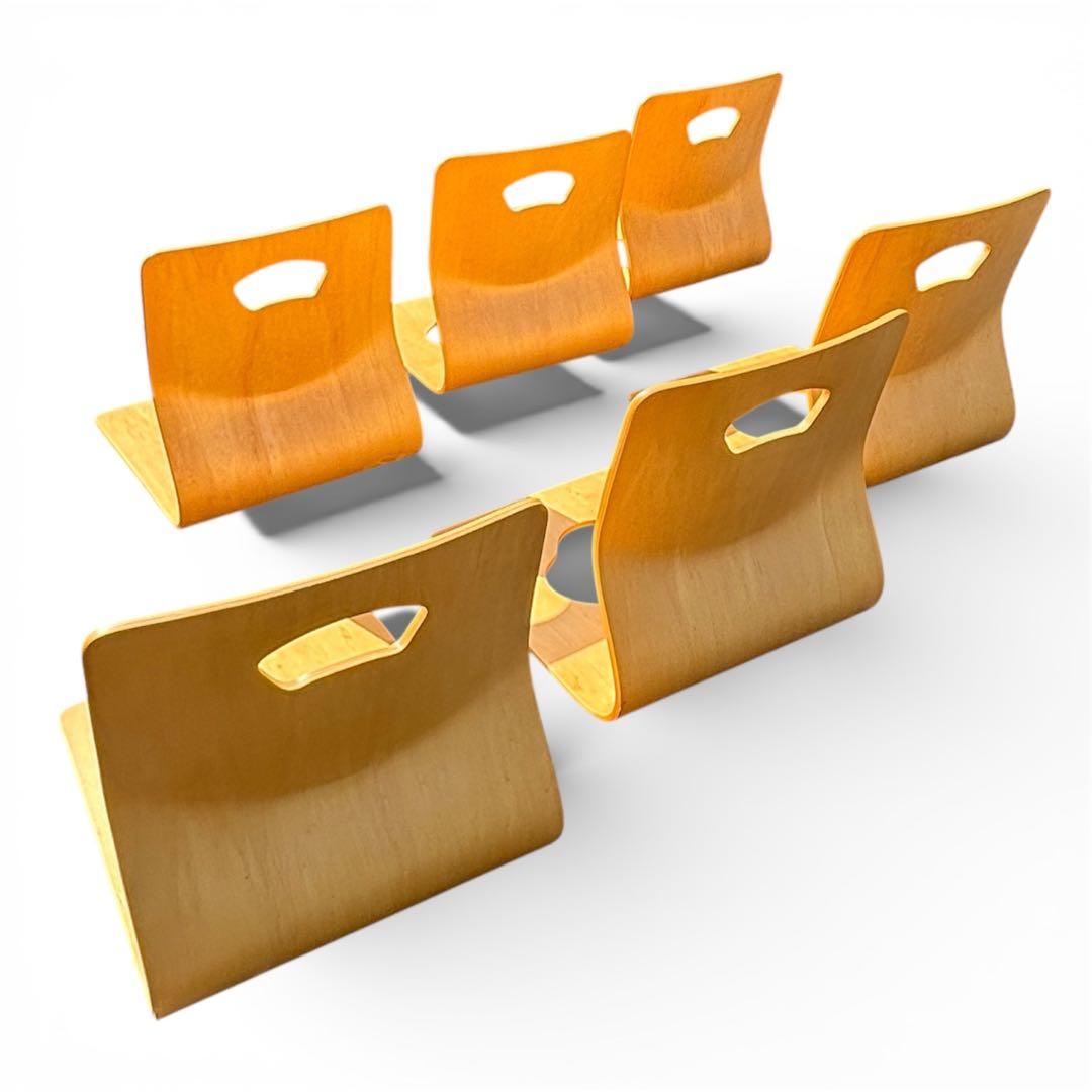 不二貿易　木製 座椅子 6脚セット 天然木 曲木 和モダン