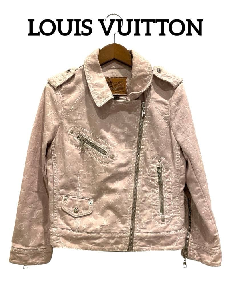 【Louis Vuitton 】ピンクデニムライダースジャケット 36