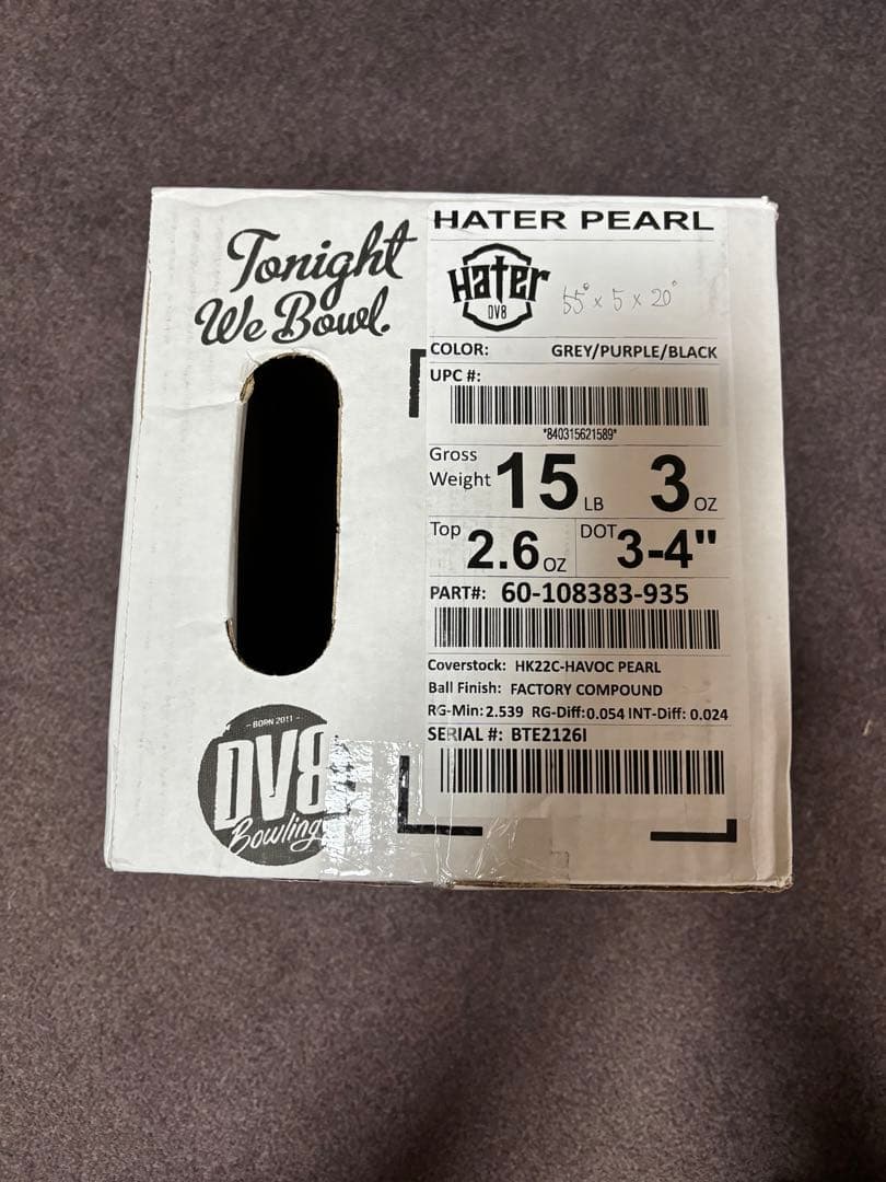 【使用10ゲーム未満の超美品】DV8 ヘイターパール　15P 3oz