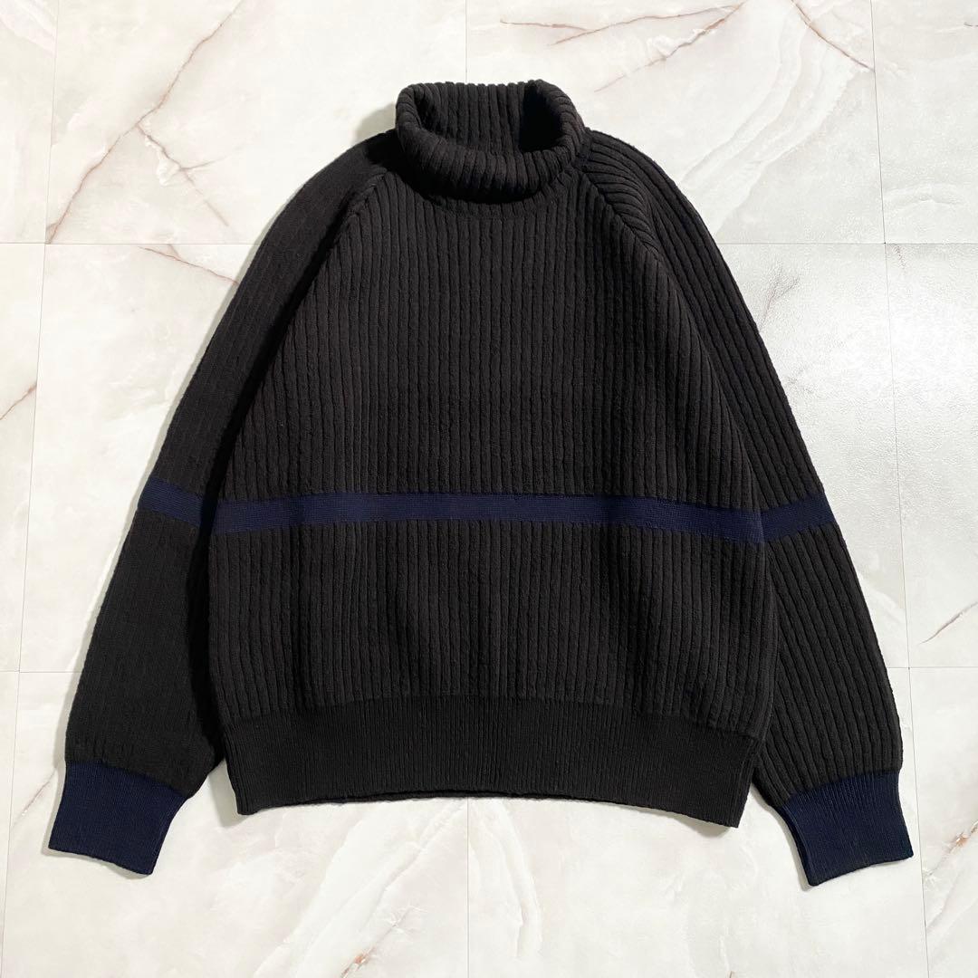 A17815 美品 シュタイン 22AW ハイネックリブニットプルオーバー 黒M