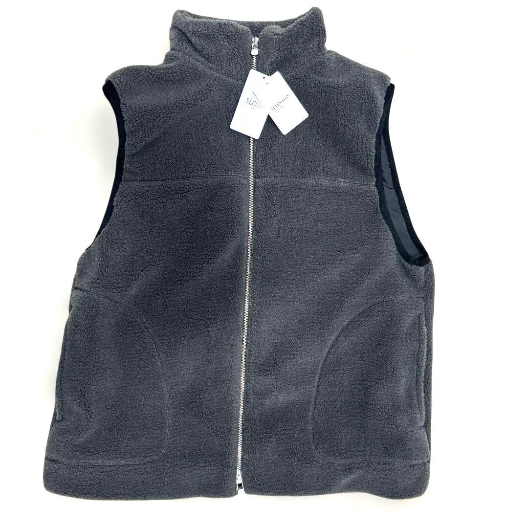 【タグ付】スローブイエナ定価17600円ボアスタンドベスト　グレー