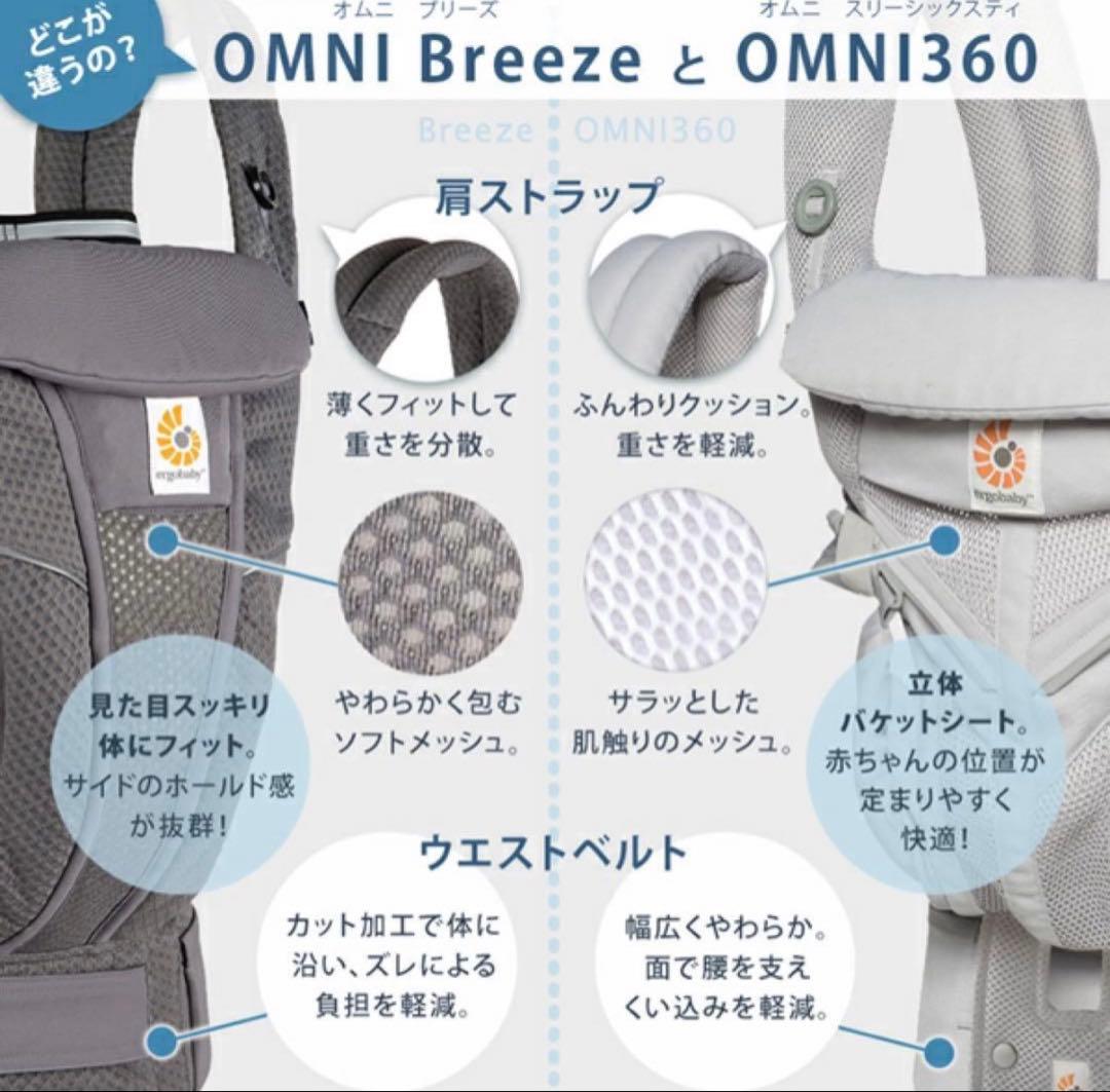 まつ　エルゴ 抱っこ紐 オムニ ブリーズ グラファイトグレー