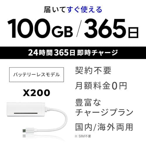 【国内メーカー直営だから安心】 充電しながら使えるバッテリーレス Wi-Fi m